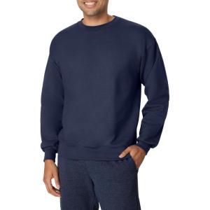 Hanes mens Ultimate Sweatshirt, Heavyweight Fleece Sweatshirt, Crewneck Pullover for Men(Navy)