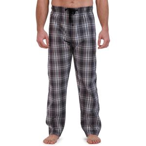 Hanes mens Woven Pajama Pant(Black Plaid)
