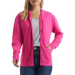 Hanes womens Slub Knit Full-zip Hoodie, Textured Cotton Zip-up T-shirt Hoodie for Women(Amaranth)