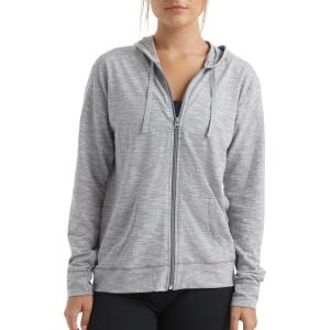 Hanes womens Slub Knit Full-zip Hoodie, Textured Cotton Zip-up T-shirt Hoodie for Women(Dada Gray Pe Heather)