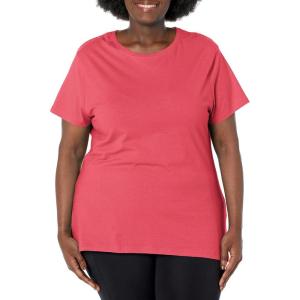 JUST My Size Womens Plus-Size Short Sleeve Crew Neck Tee(Briny Pink)