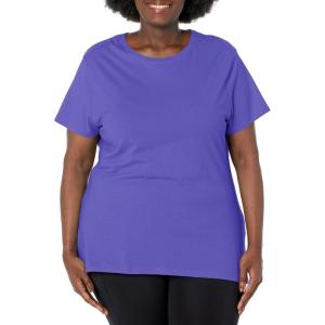 JUST My Size Womens Plus-Size Short Sleeve Crew Neck Tee(Petal Purple)