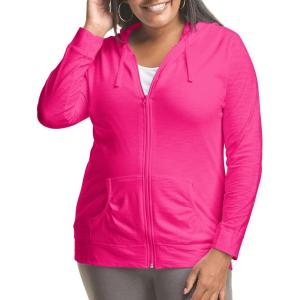Just My Size Women’s Full Zip Jersey Hoodie(Amaranth)