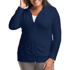 Just My Size Women’s Full Zip Jersey Hoodie(Navy)