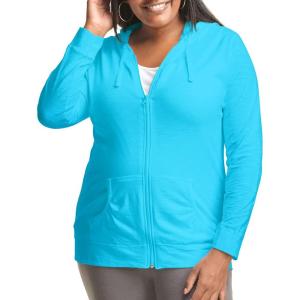 Just My Size Women’s Full Zip Jersey Hoodie(Process Blue)