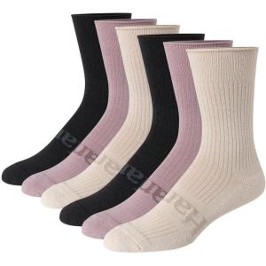 Hanes Men’s Originals Supersoft Crew Socks, Stretch Crew Socks For Men, 6-12, 6-Pairs(Beige/Black/Stone Gray)