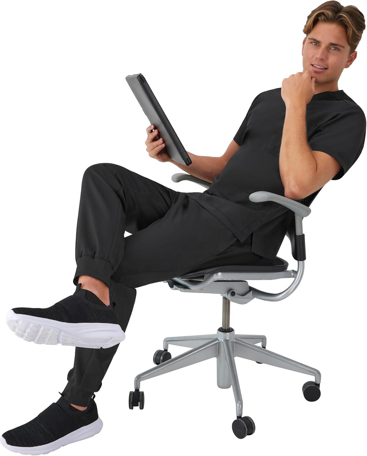 imageHanes Mens Scrubs Healthcare Joggers Scrub Joggers for Men MoistureWicking amp Odor Control Multiple PocketsNew Ebony