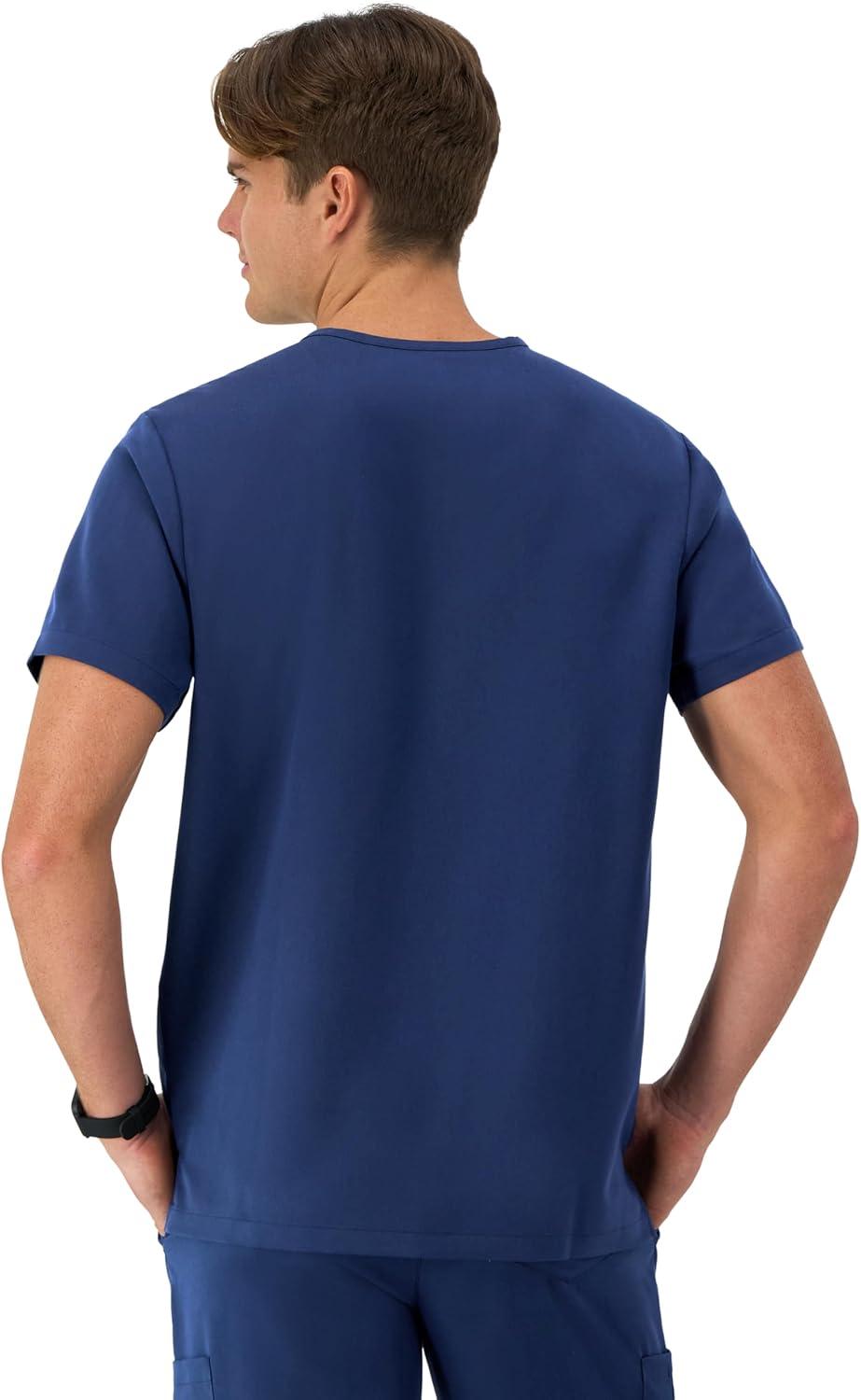 imageHanes Mens Scrubs Healthcare Top MoistureWicking Stretch Scrub Shirts for Men Odor ControlAthletic Navy