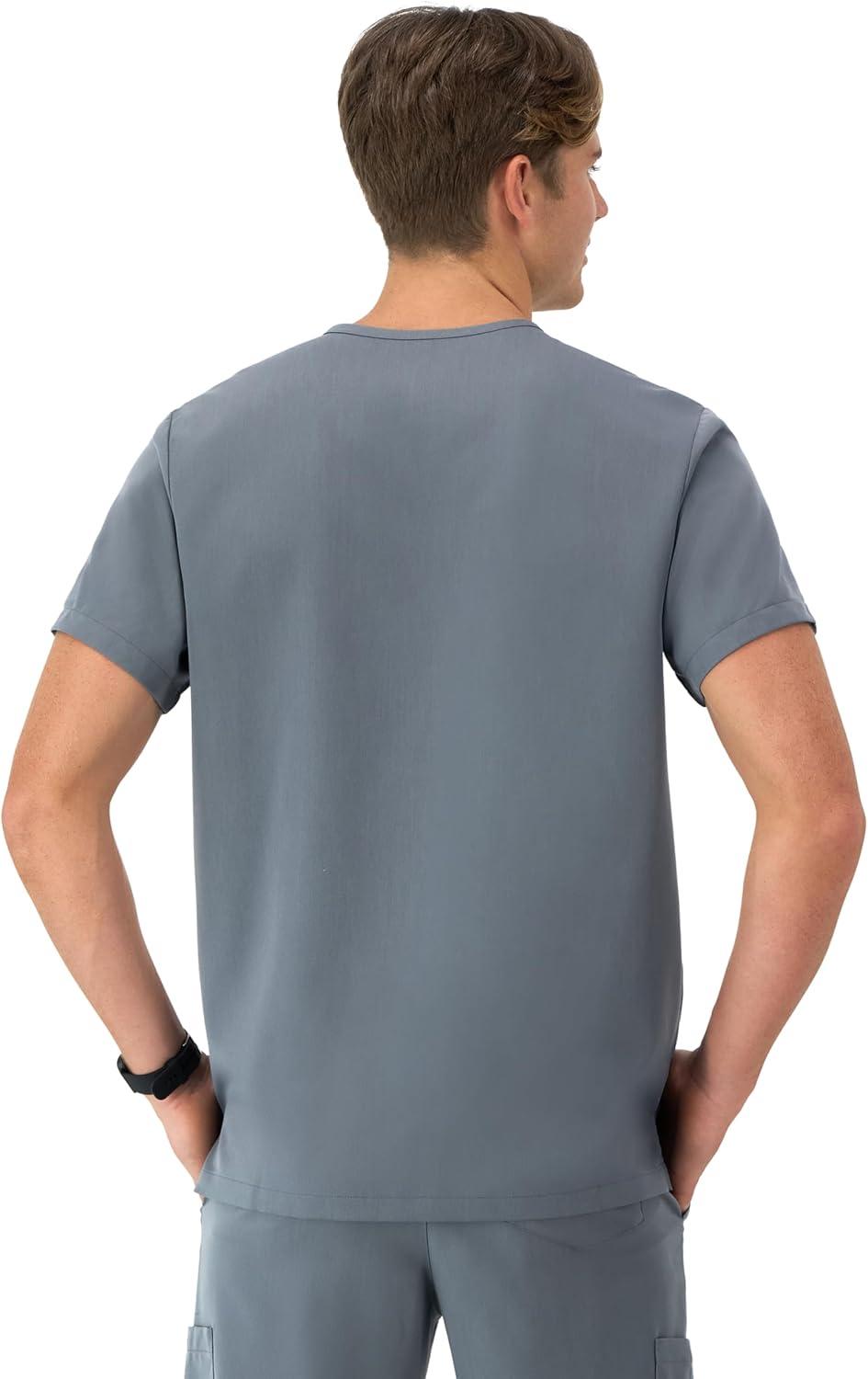 imageHanes Mens Scrubs Healthcare Top MoistureWicking Stretch Scrub Shirts for Men Odor ControlSlate Grey