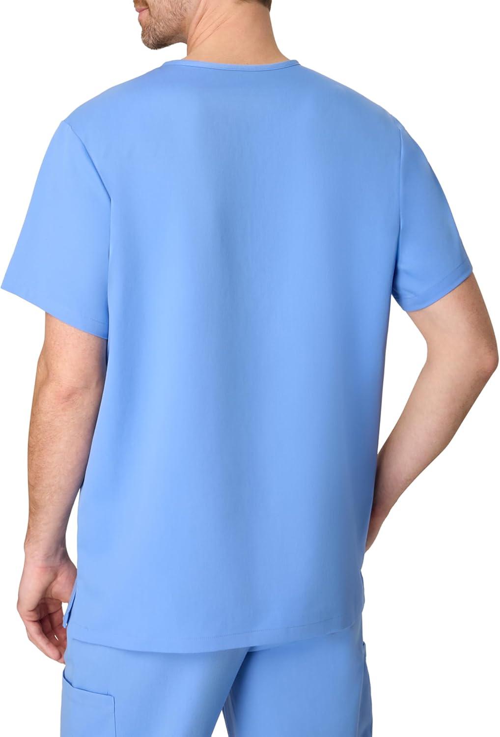imageHanes Mens Scrubs Healthcare Top Scrub Shirt for Men MoistureWicking amp Odor Control One PocketCeil Blue 2