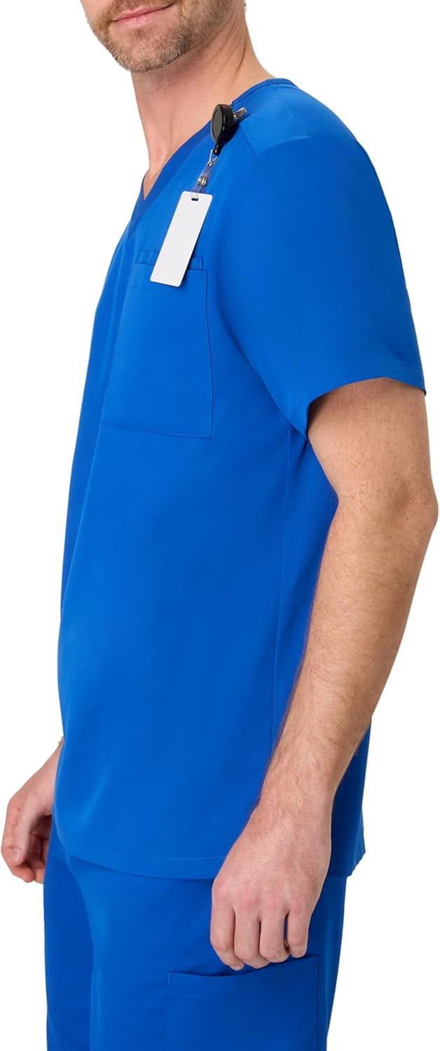 imageHanes Mens Scrubs Healthcare Top Scrub Shirt for Men MoistureWicking amp Odor Control One PocketRoyal Blue