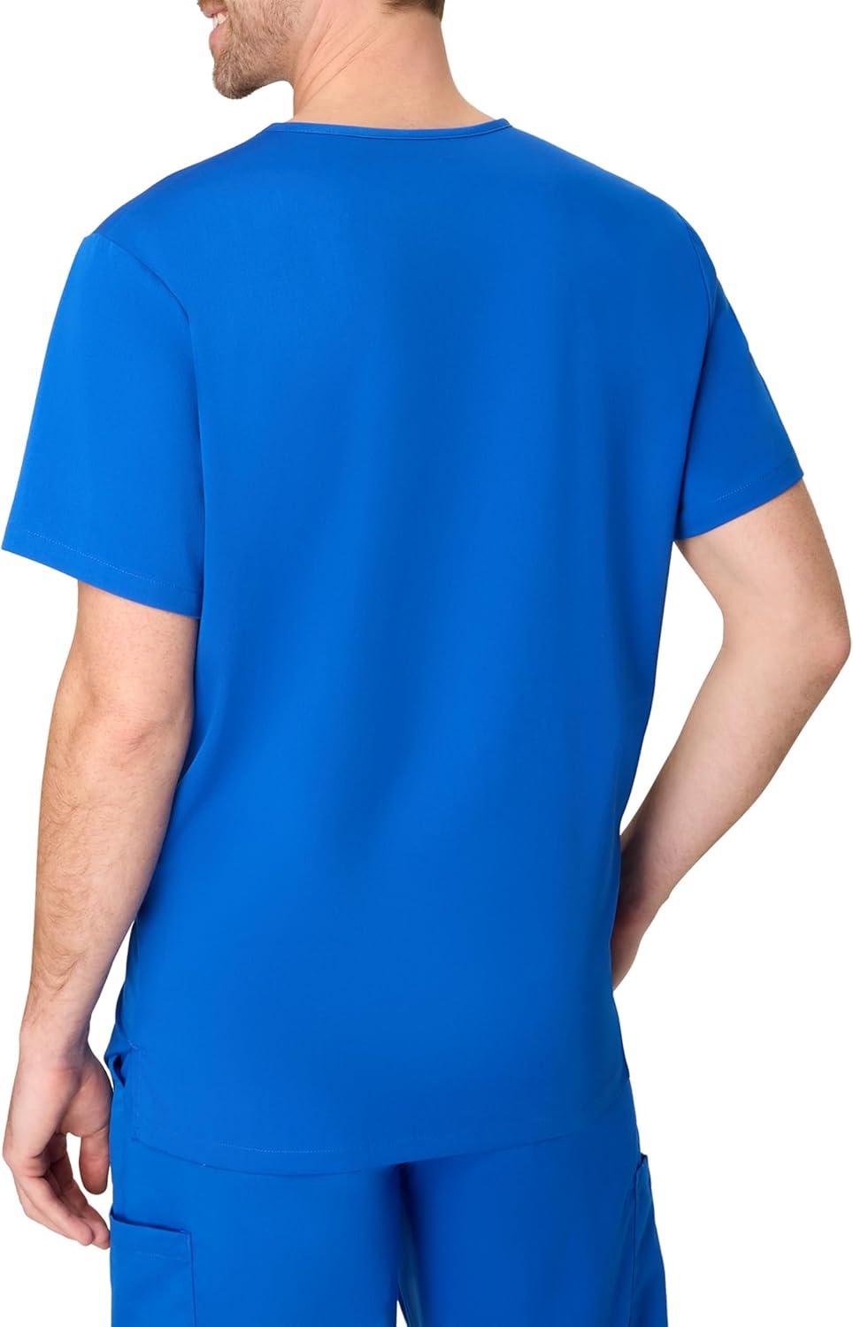 imageHanes Mens Scrubs Healthcare Top Scrub Shirt for Men MoistureWicking amp Odor Control One PocketRoyal Blue