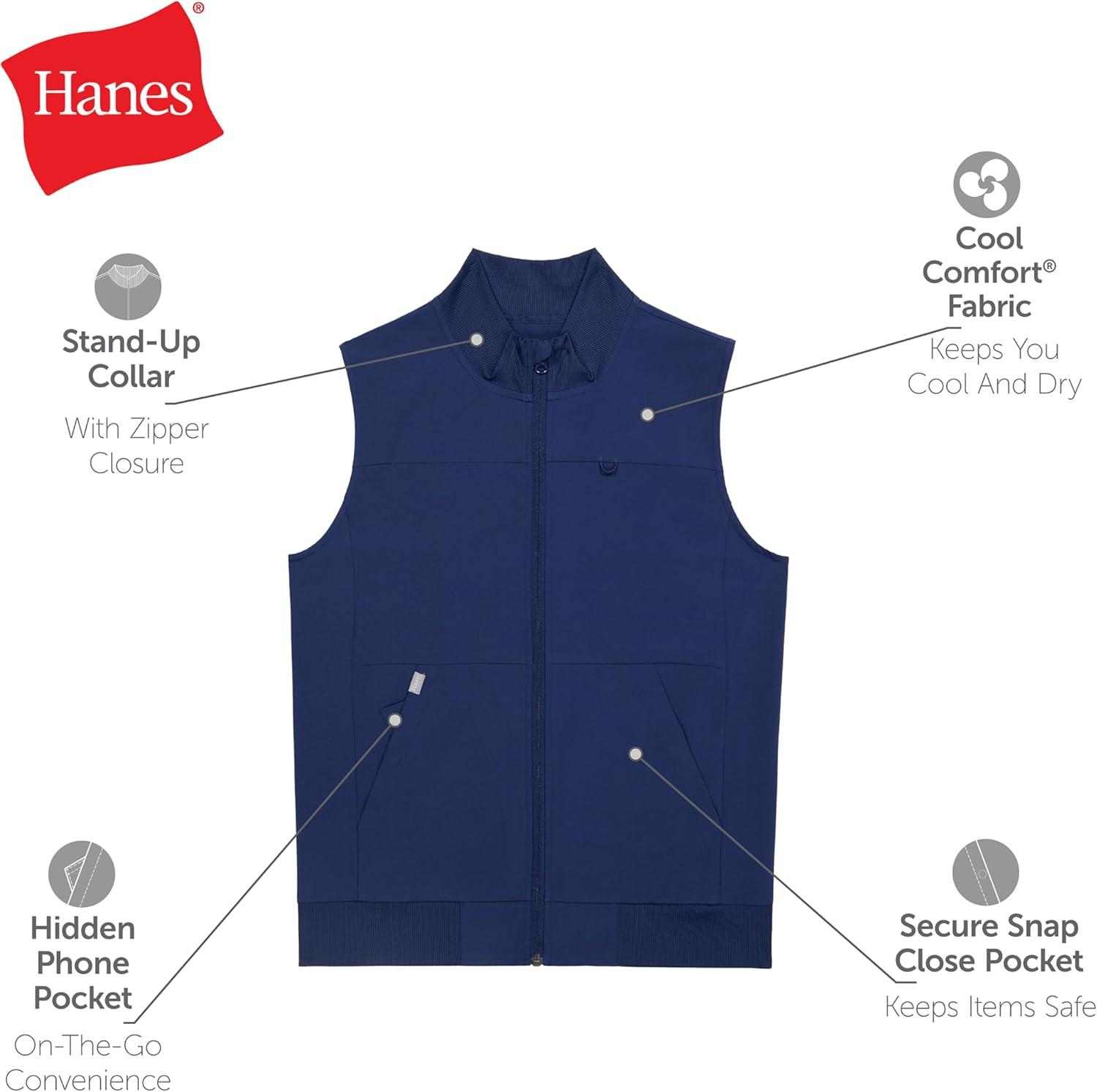 imageHanes Womens Comfort Fit Scrubs Healthcare Vest MoistureWicking Stretch Scrubs Vest for WomenAthletic Navy