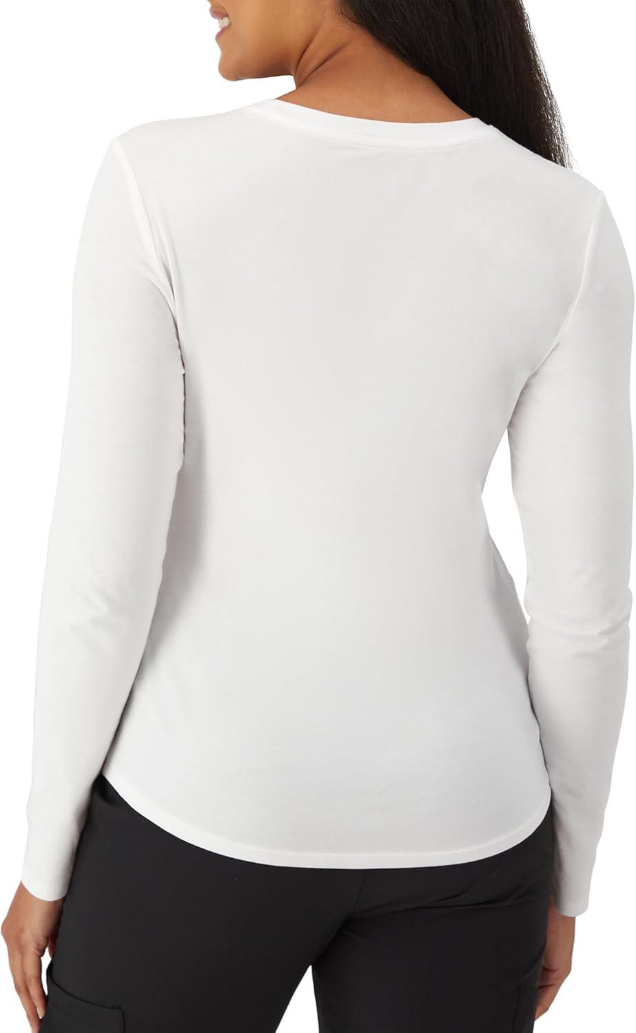 imageHanes Womens Comfort Fit Scrubs Underscrub Supersoft Viscose from Bamboo Long Sleeve ShirtWhite