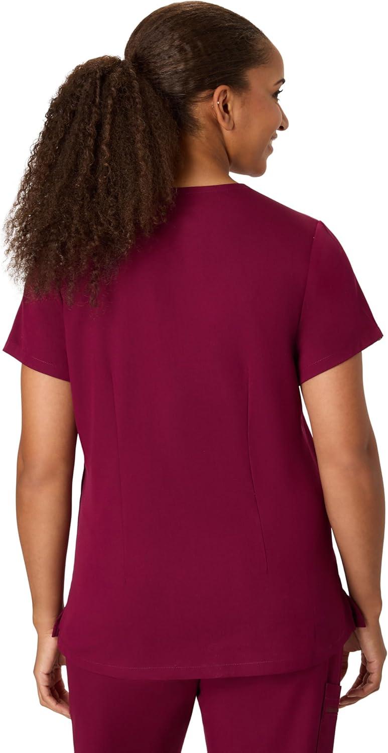imageHanes Womens Hanes Womens Premium Scrubs Top with Pockets Comfort Fit Scrubs for Women Nurse EssentialsAfternoon Burgundy
