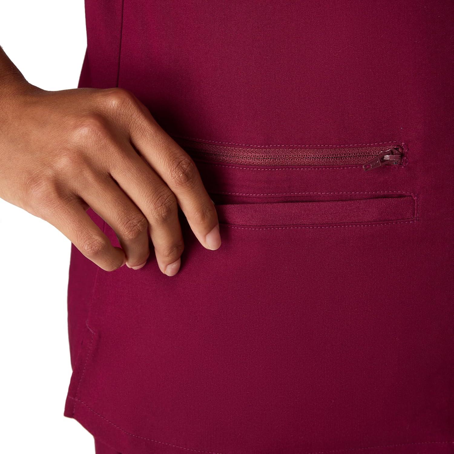 imageHanes Womens Hanes Womens Premium Scrubs Top with Pockets Comfort Fit Scrubs for Women Nurse EssentialsAfternoon Burgundy