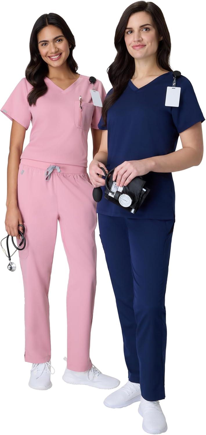 imageHanes Womens Hanes Womens Premium Scrubs Top with Pockets Comfort Fit Scrubs for Women Nurse EssentialsAthletic Navy