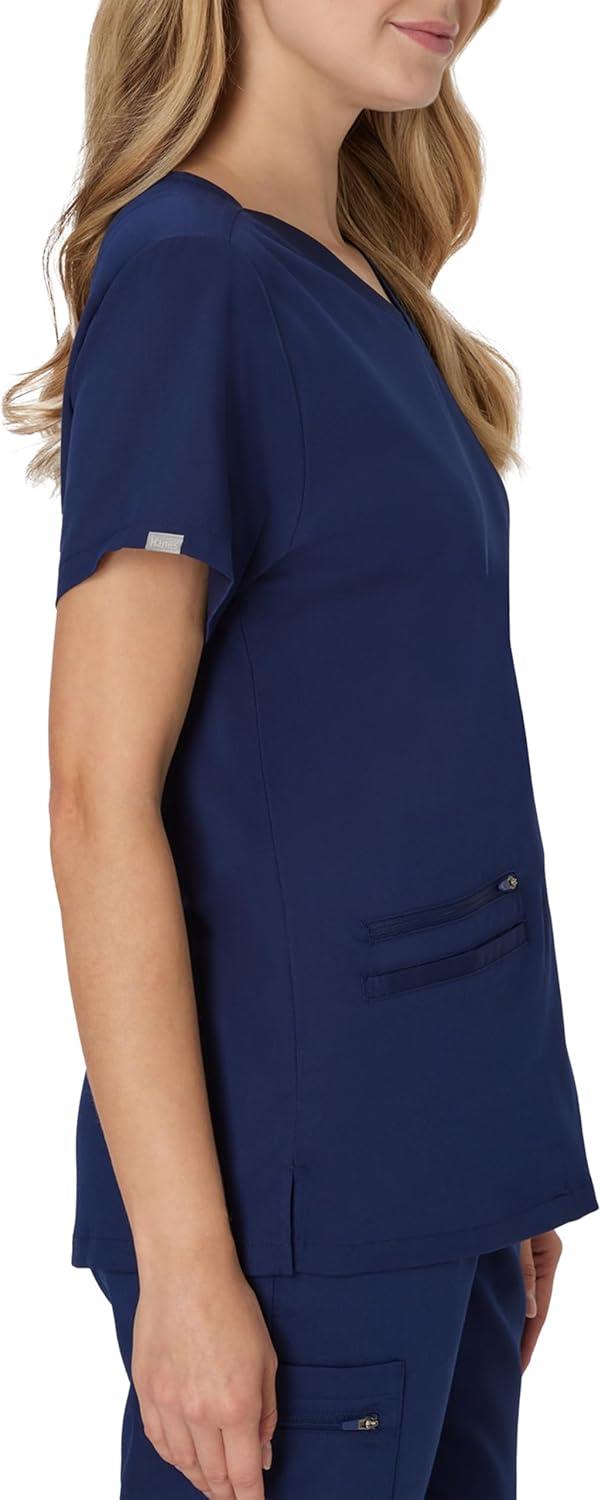 imageHanes Womens Hanes Womens Premium Scrubs Top with Pockets Comfort Fit Scrubs for Women Nurse EssentialsAthletic Navy