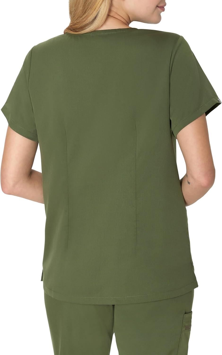 imageHanes Womens Hanes Womens Premium Scrubs Top with Pockets Comfort Fit Scrubs for Women Nurse EssentialsGreen Moss