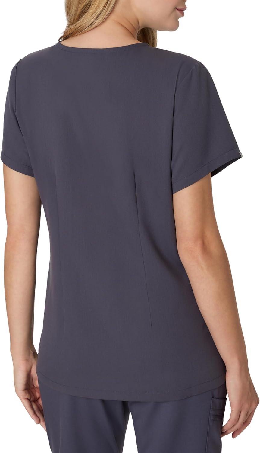 imageHanes Womens Hanes Womens Premium Scrubs Top with Pockets Comfort Fit Scrubs for Women Nurse EssentialsPeppercorn Grey