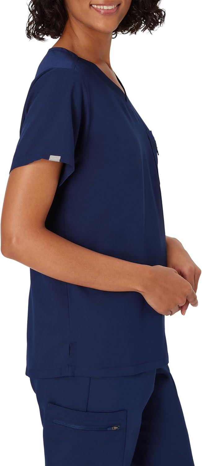 imageHanes Womens Premium Scrubs Top with Single Pocket Comfort Fit Scrubs for Women Nurse EssentialsAthletic Navy