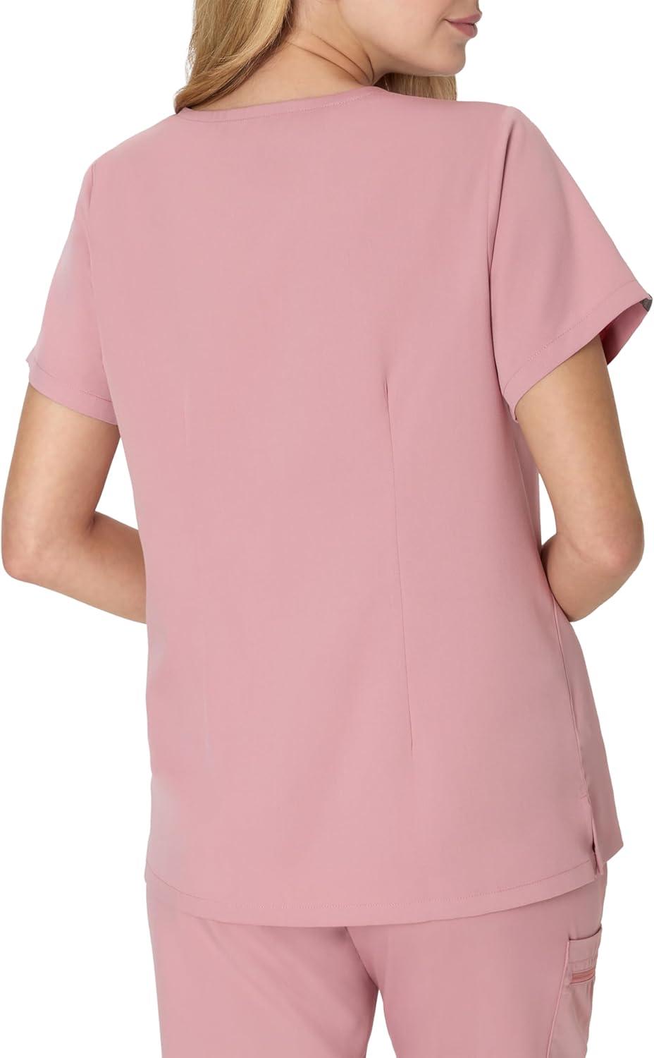 imageHanes Womens Premium Scrubs Top with Single Pocket Comfort Fit Scrubs for Women Nurse EssentialsPink Mauve