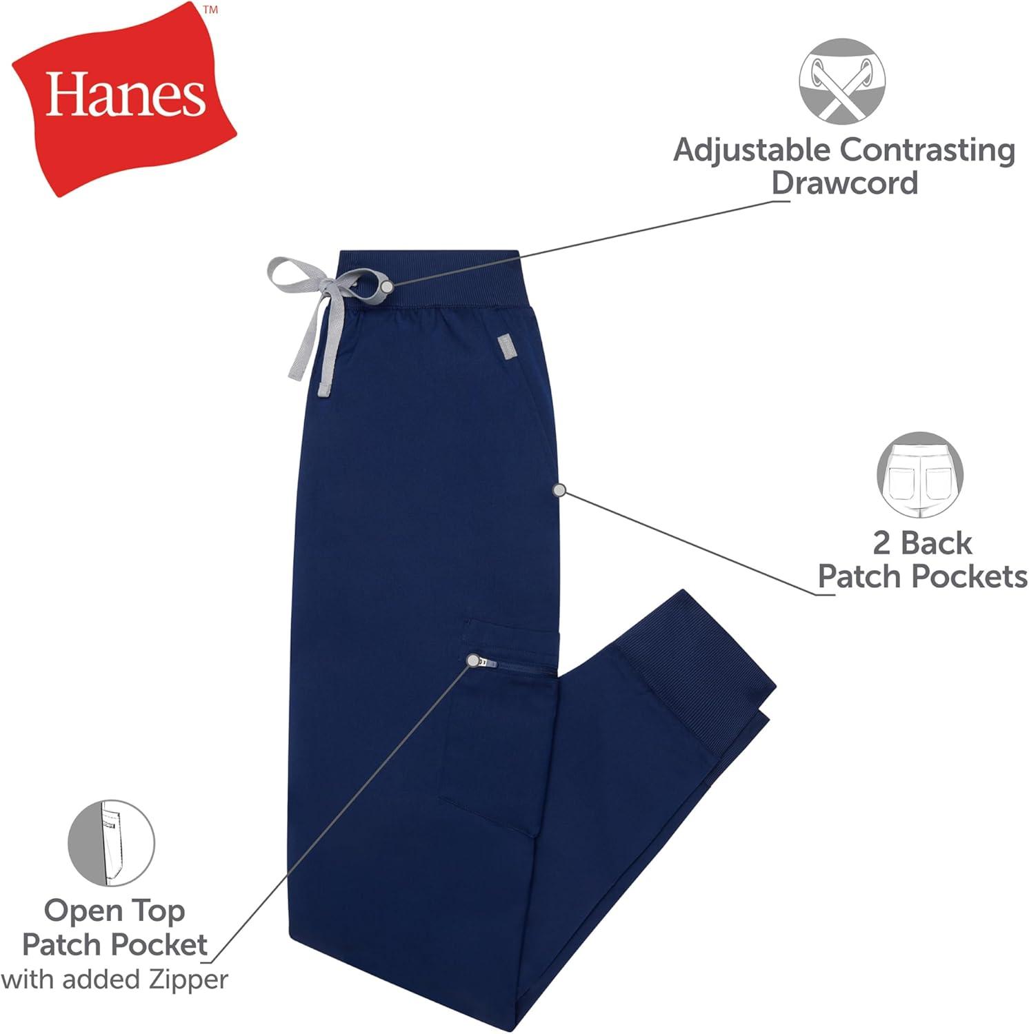 imageHanes Womens Scrub Joggers Comfort Fit Healthcare Pants for Women MoistureWicking Medical Scrubs with Odor ControlAfternoon Burgundy