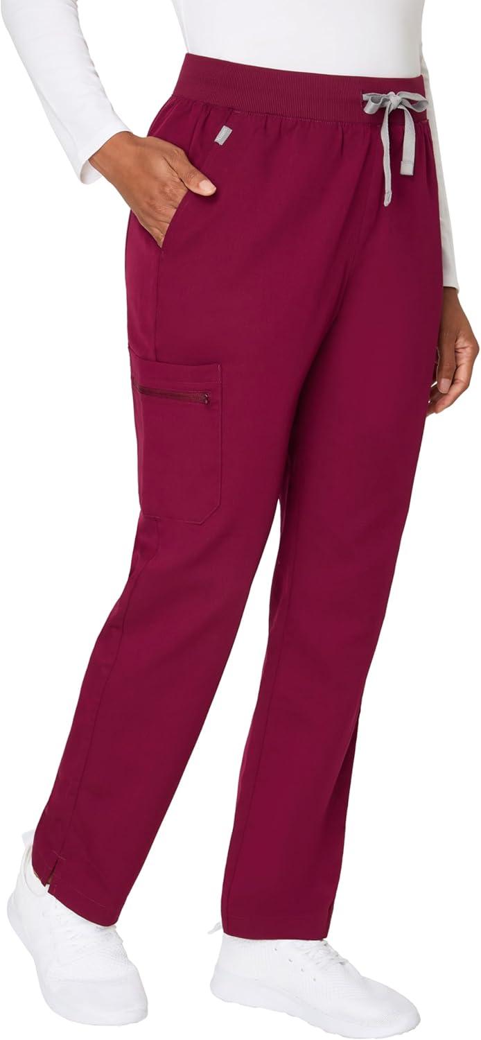 imageHanes Womens Scrub Pants Comfort Fit Healthcare Pants for Women MoistureWicking Medical ScrubsAfternoon Burgundy