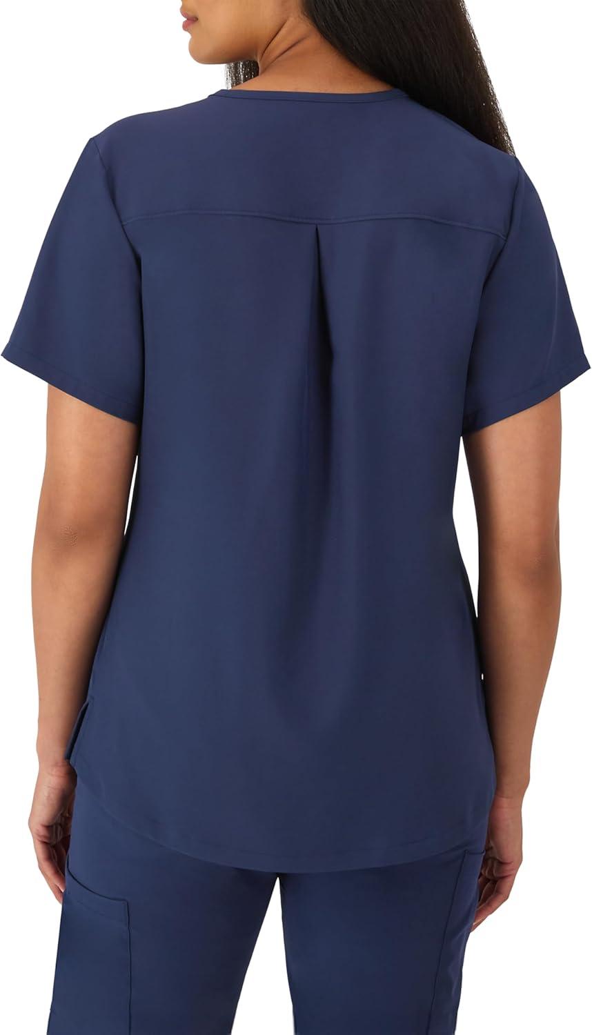 imageHanes Womens Scrubs Healthcare Top with VNeckline MoistureWicking Stretch Scrub ShirtsAthletic Navy