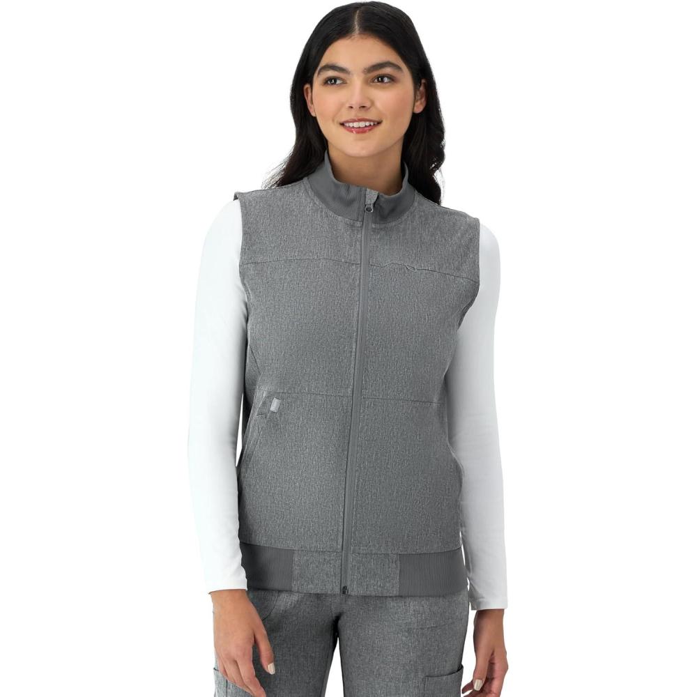 imageHanes Womens Comfort Fit Scrubs Healthcare Vest MoistureWicking Stretch Scrubs Vest for WomenEbony Heather