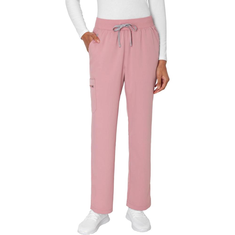 imageHanes Womens Scrub Pants Comfort Fit Healthcare Pants for Women MoistureWicking Medical ScrubsPink Mauve