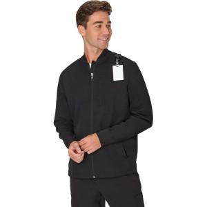 Hanes Men’s Scrubs Healthcare Jacket, Zip-up Scrub Jacket for Men, Moisture-wicking & Odor Control(New Ebony)