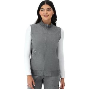 Hanes Women’s Comfort Fit Scrubs Healthcare Vest, Moisture-Wicking Stretch Scrubs Vest for Women(Ebony Heather)