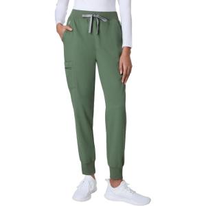 Hanes Women’s Scrub Joggers, Comfort Fit Healthcare Pants for Women, Moisture-Wicking Medical Scrubs with Odor Control(Green Moss)