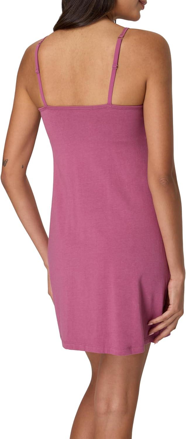 imageHanes Womens Originals Sleep Dress Comfywear Supersoft Sleep Slip Dress With Builtin Shelf BraMauve Mood