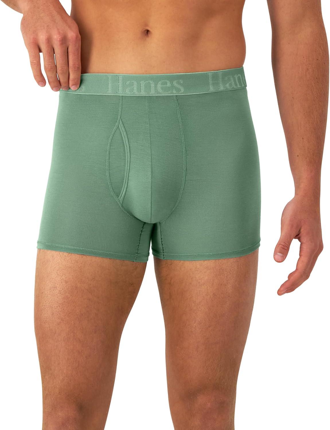 imageHanes Mens Underwear SuperSoft Viscose from Bamboo 3Pack Sexy Mens Underwear Short or Regular Leg Boxer BriefsBlackGreenBlue