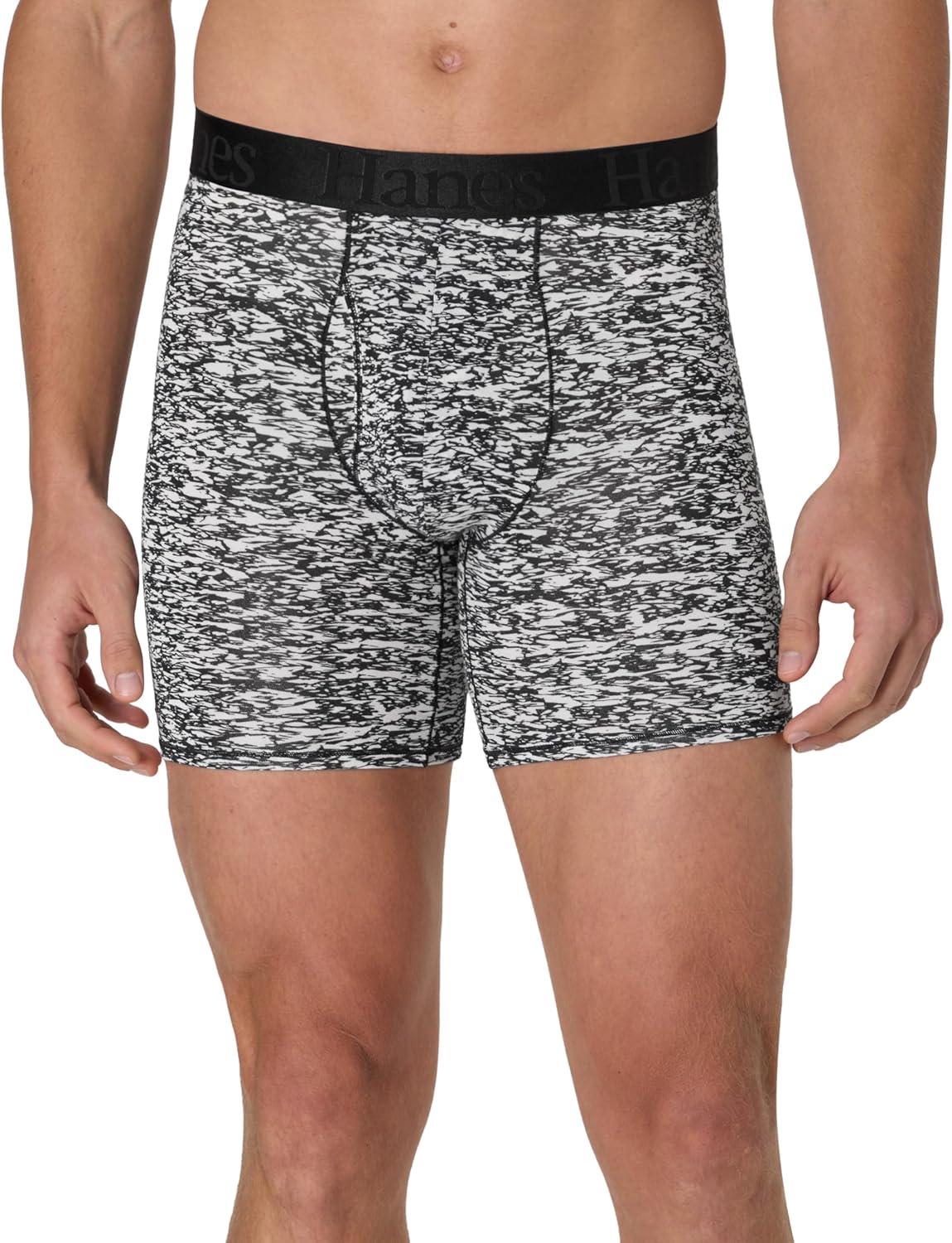 imageHanes Mens Underwear SuperSoft Viscose from Bamboo 3Pack Sexy Mens Underwear Short or Regular Leg Boxer BriefsBlackGrey
