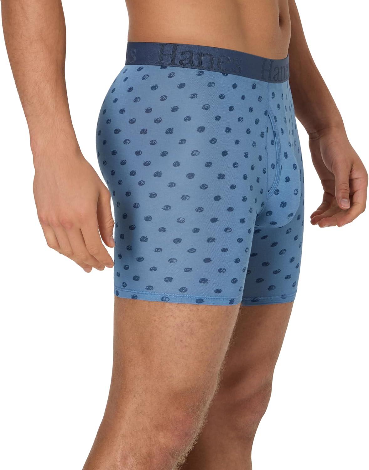 imageHanes Mens Underwear SuperSoft Viscose from Bamboo 3Pack Sexy Mens Underwear Short or Regular Leg Boxer BriefsBlueGreen