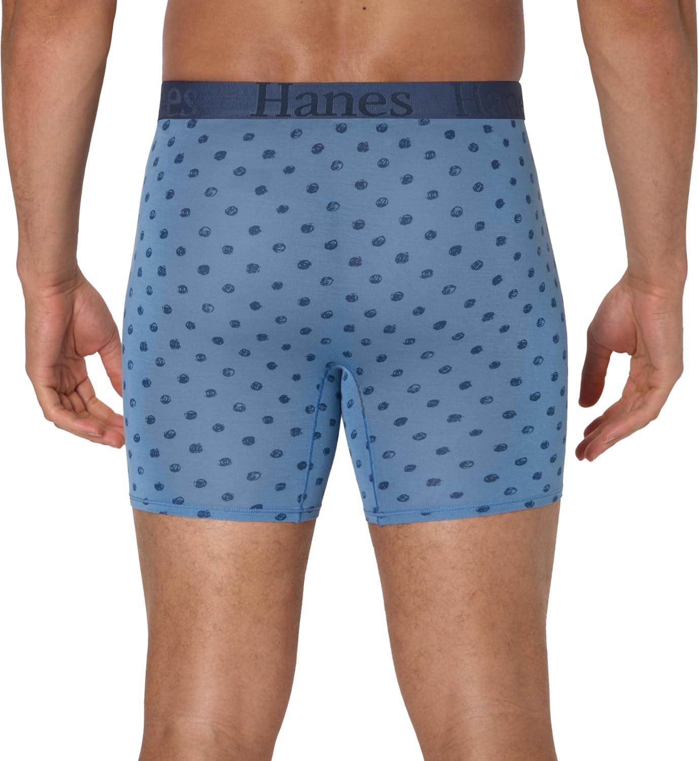 imageHanes Mens Underwear SuperSoft Viscose from Bamboo 3Pack Sexy Mens Underwear Short or Regular Leg Boxer BriefsBlueGreen
