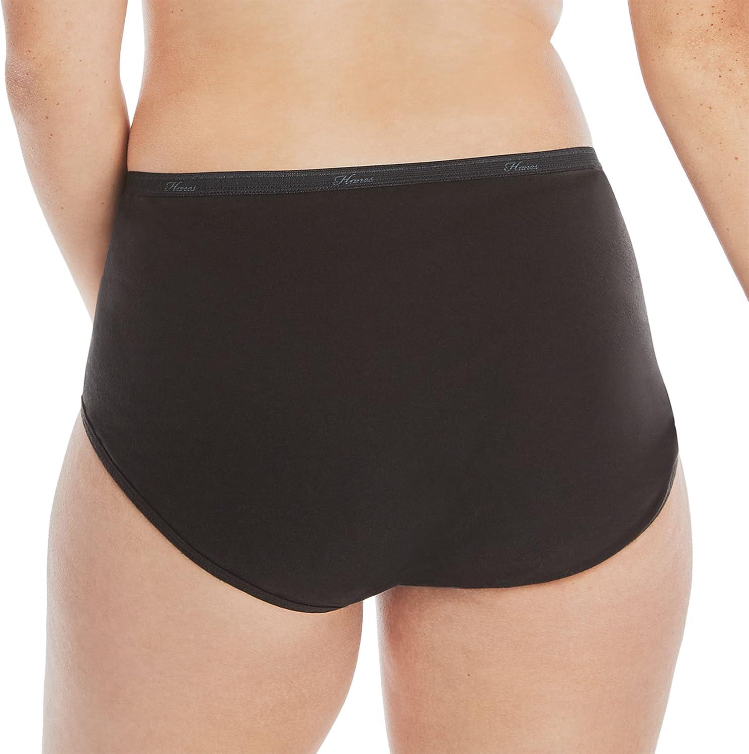 imageHanes Womens Underwear Pack 10Pack FullCoverage Cotton Blend Panties MoistureWicking Underwear for Women10pack Black Brief