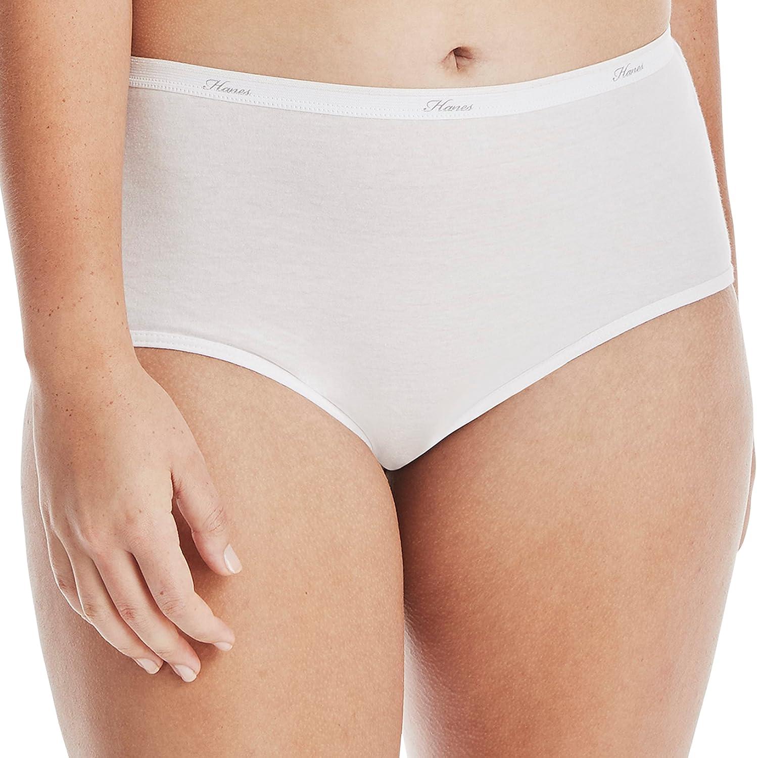 imageHanes Womens Underwear Pack 10Pack FullCoverage Cotton Blend Panties MoistureWicking Underwear for WomenPinkBlackGrey HeatherNavyTea FloralWhite Brief