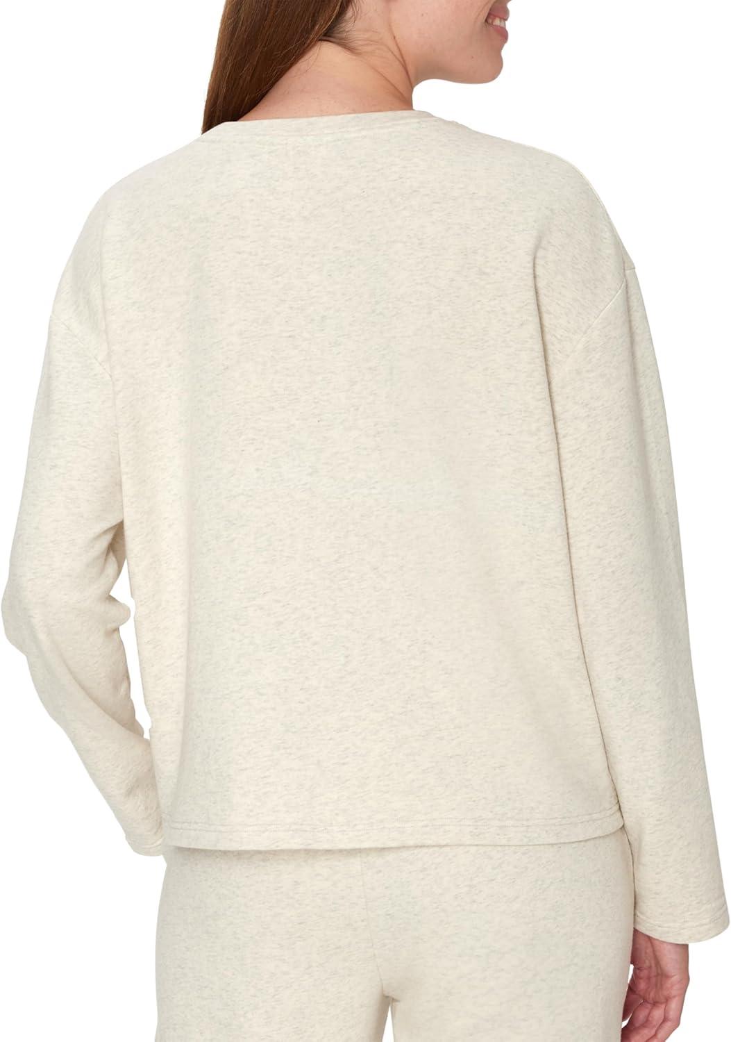 imageHanes Womens Originals French Terry Pullover Cropped Crewneck Sweatshirt for Women Comfywear LoungewearOatmeal Marle