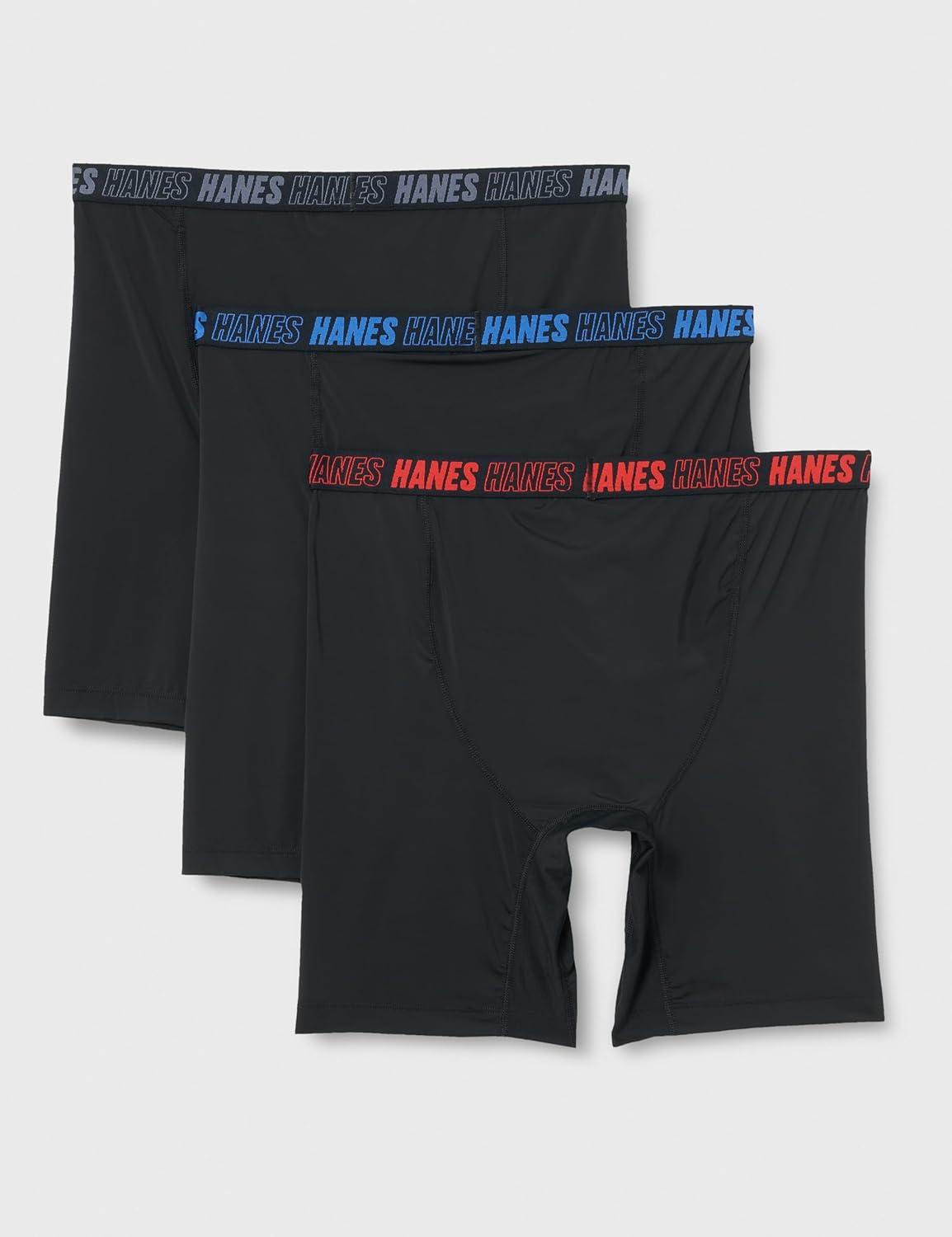 imageHanes Mens Moves Performance Boxer Brief Total Support Pouch RegularTrunkLong Leg 3Pack 8