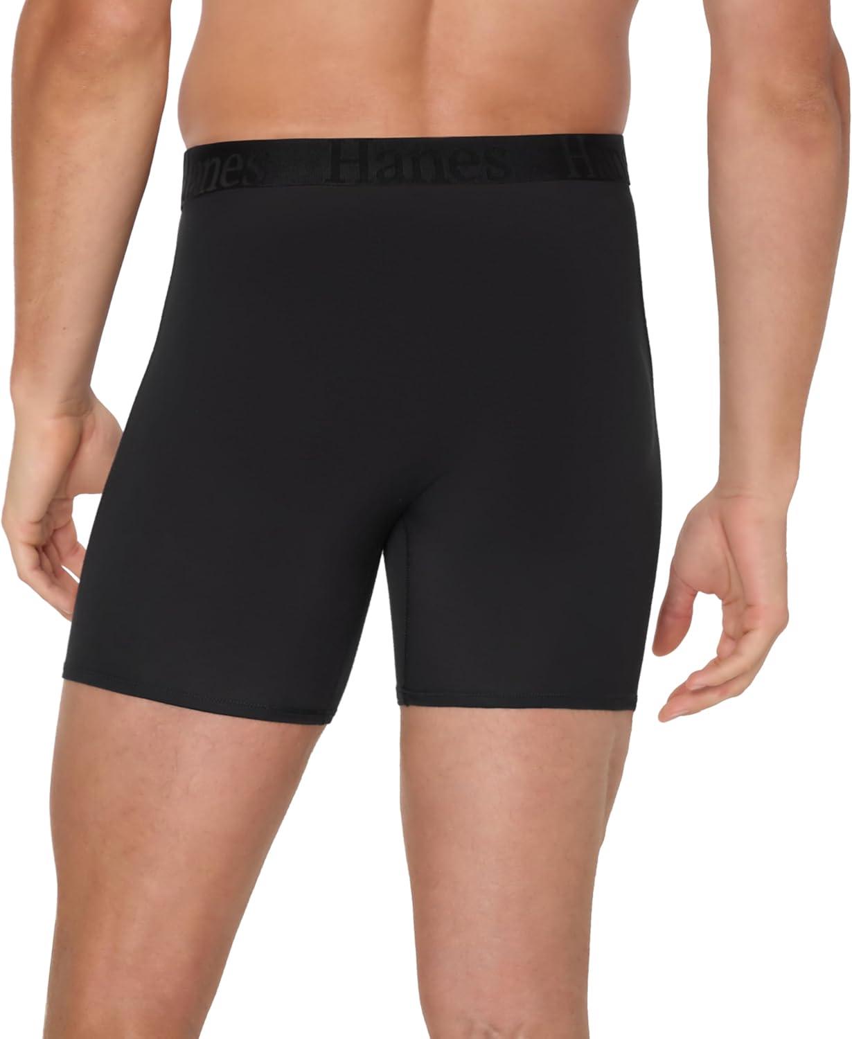 imageHanes Mens Originals Supersoft Boxer Brief Underwear Total Support Pouch Boxer Briefs for Men Long Leg amp Regular 3packBlack