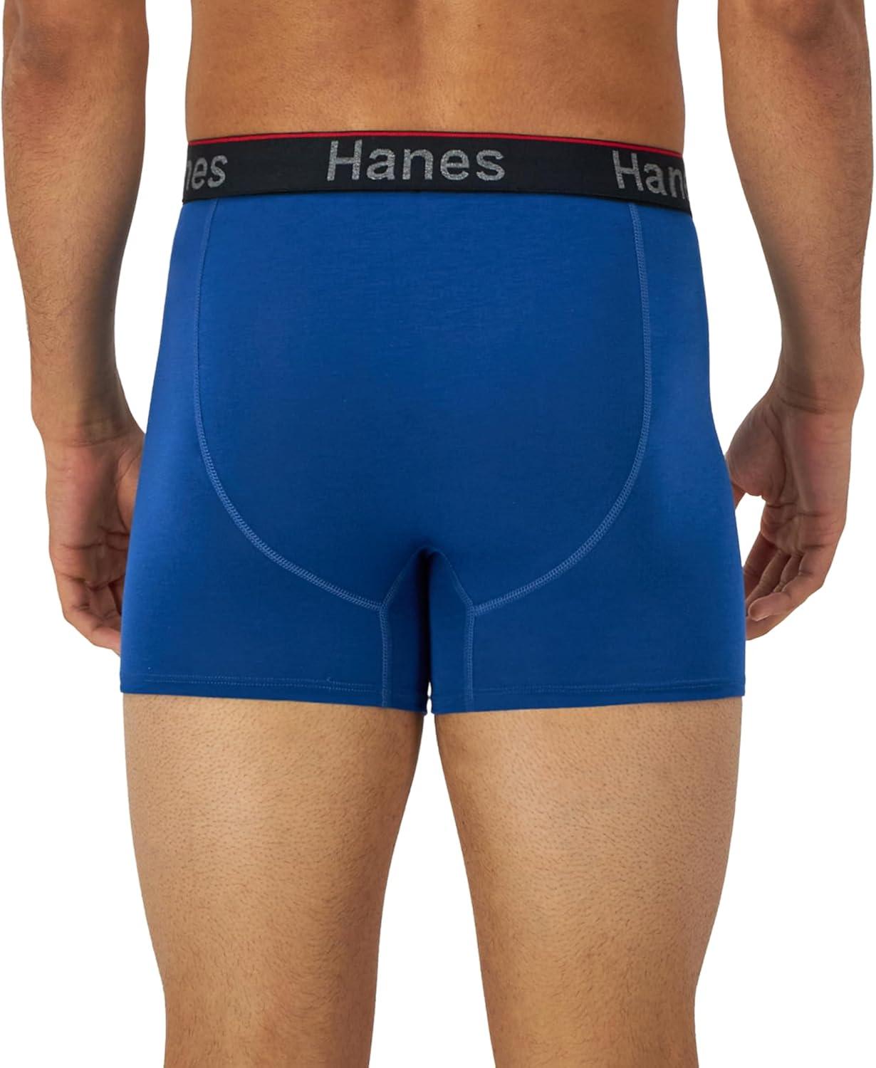 imageHanes Mens Underwear Boxer Briefs 3Pack Total Support Pouch Sexy Mens Underwear Long or ShortLeg Boxer BriefsBlackBlue