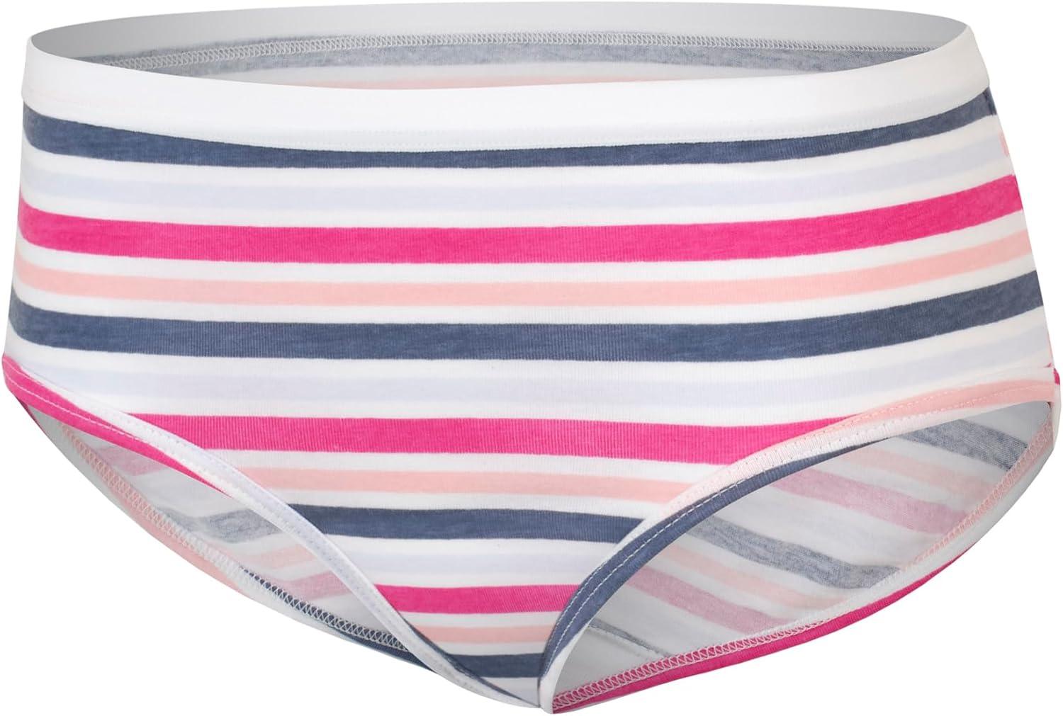 imageHanes Girls Cotton Stretch UnderwearPink Teal Navy Floral Prints Stripe Print