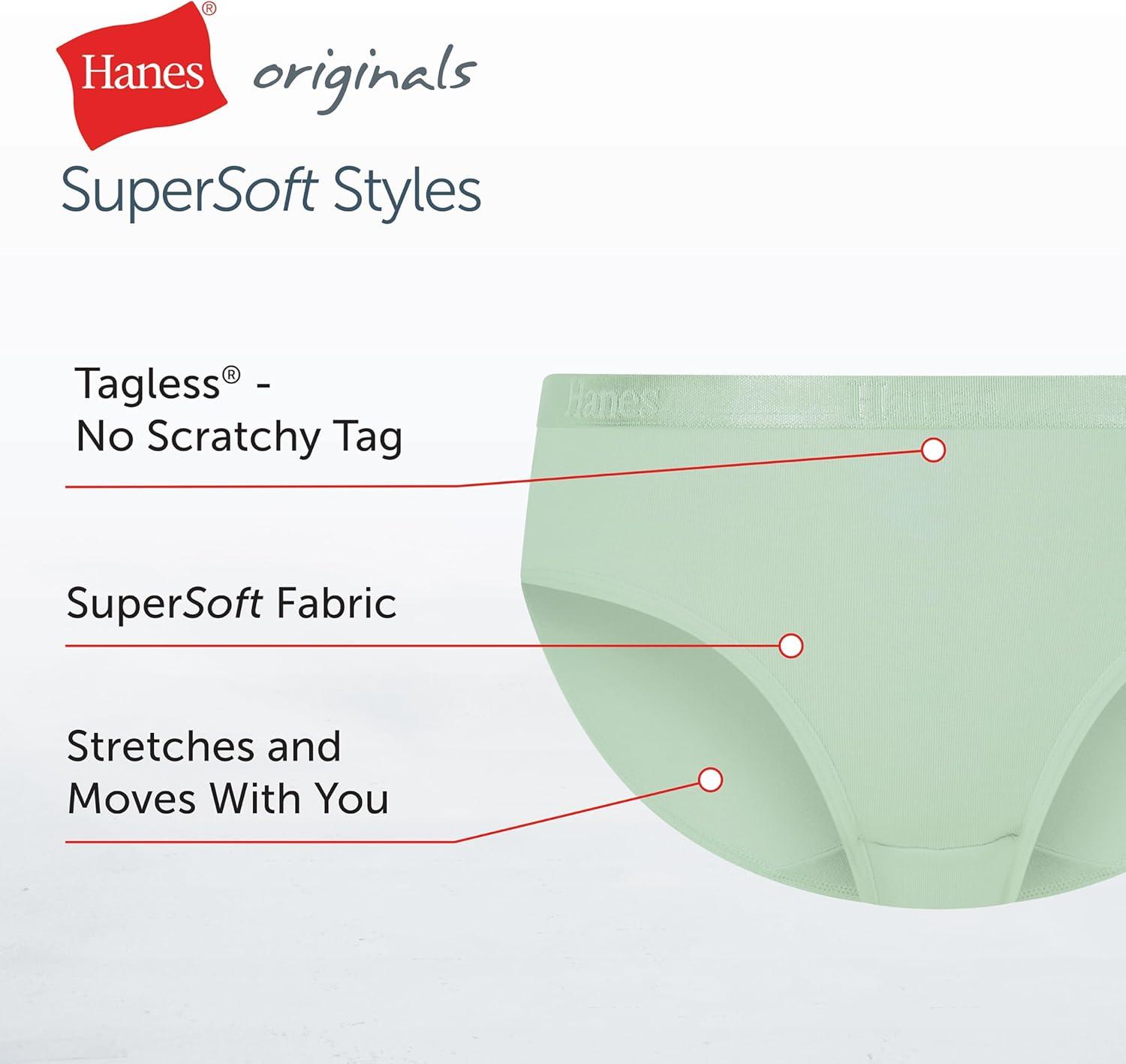 imageHanes girls Underwear Hipsters Pack 6pack Originals Supersoft Hipster Panties for Girls MoisturewickingPurple Flowers Pink Earthen Tan Lavender Celadon