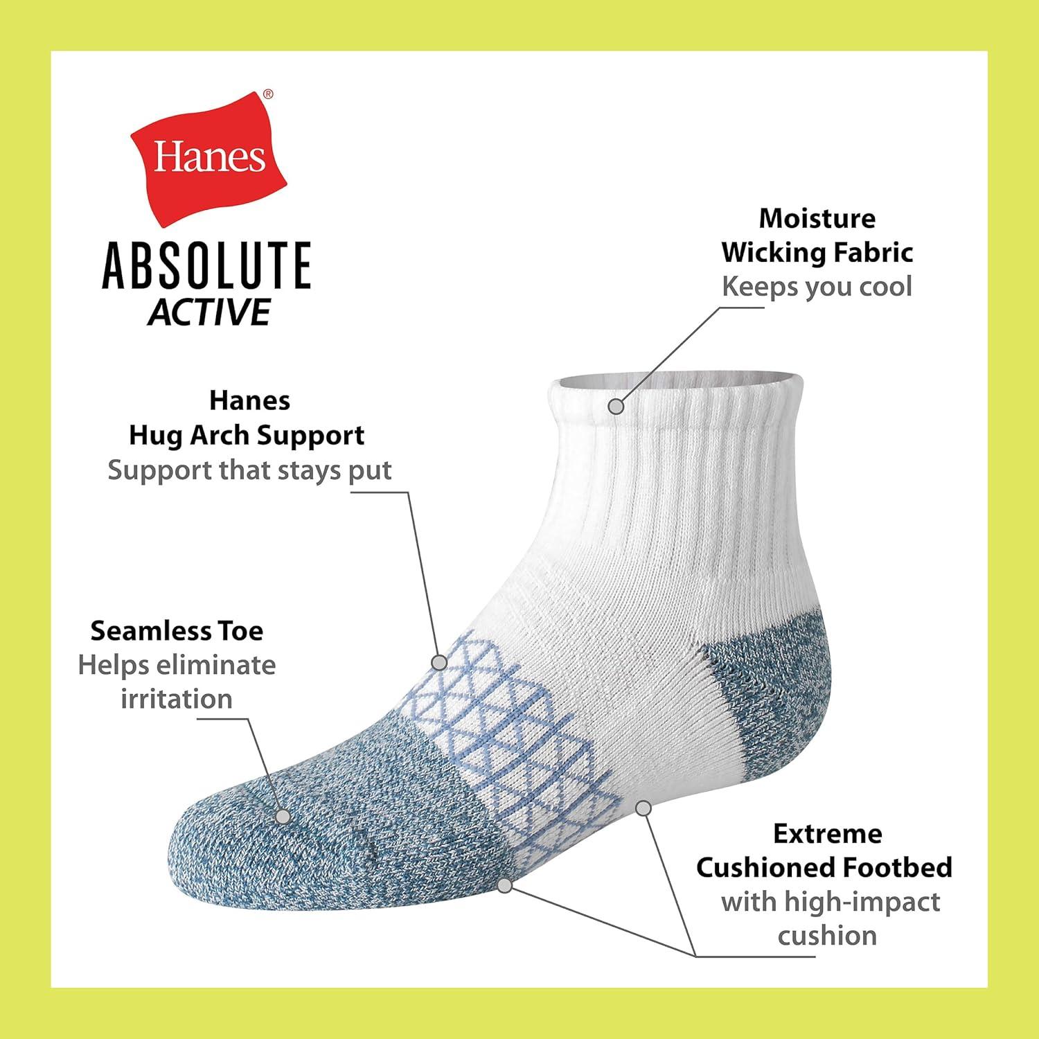 imageHanes Boys Socks Ankle Crew amp No Show 6pack Absolute Active Cushioned Sports Socks for Boys Moisturewicking AthleticBlueWhite Ankle