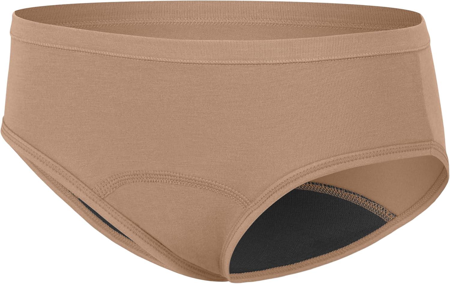 imageHanes Girls Period Underwear Boxer Briefs Comfort Period Boxer Brief Panties for Girls Moderate ProtectionHipster BlackGreyTan 6 Pack