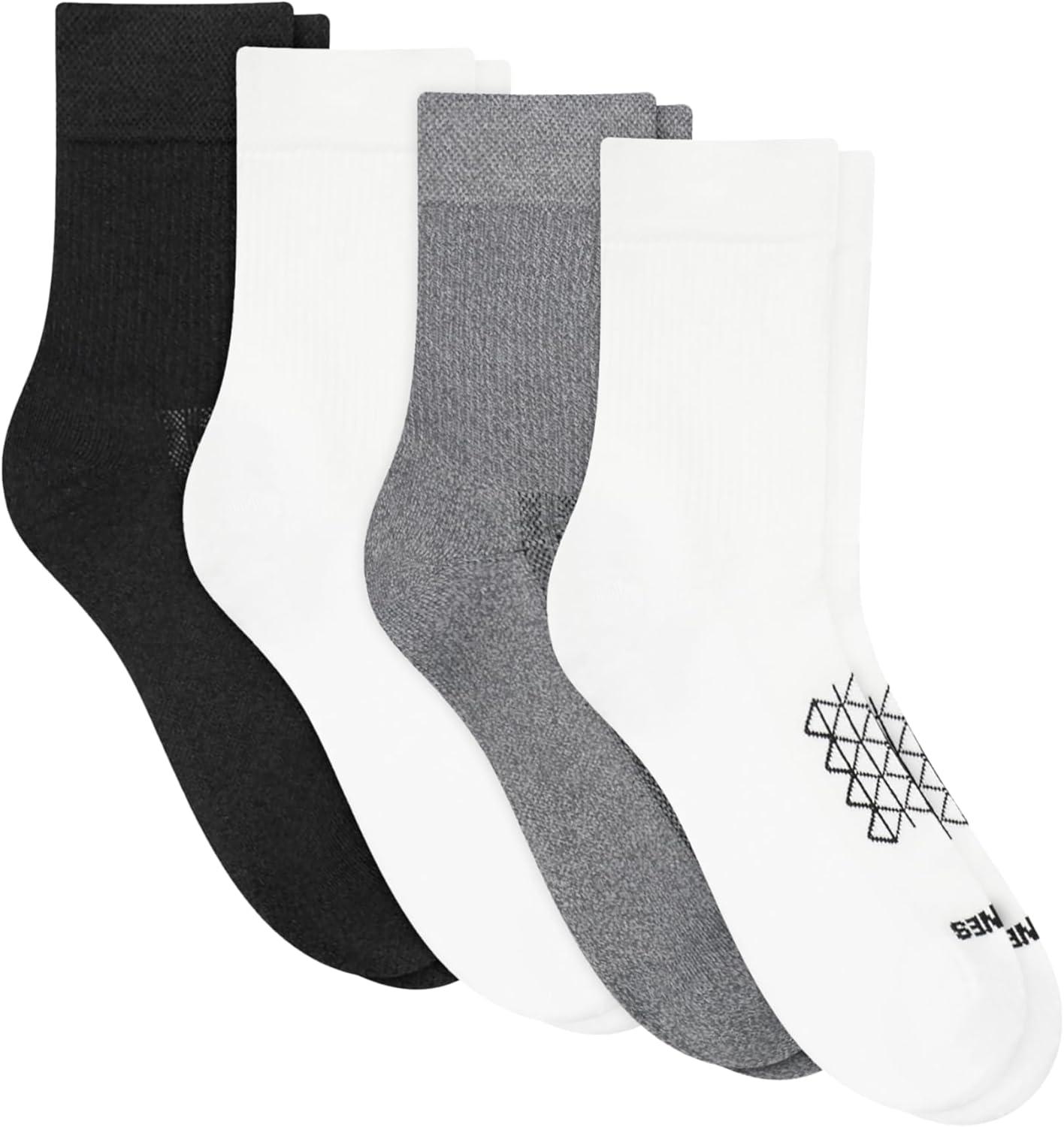 imageHanes Mens Socks Pack 4Pair Pack Absolute Run Cushioned HeelShield Tab MoistureWicking Mens Socks